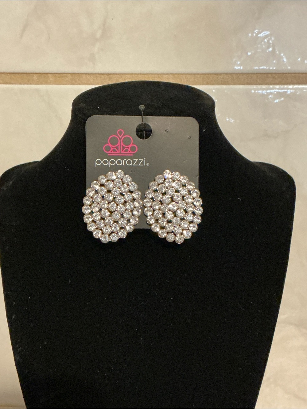 Paparazzi Gold Sparkling Cluster Stud Earrings